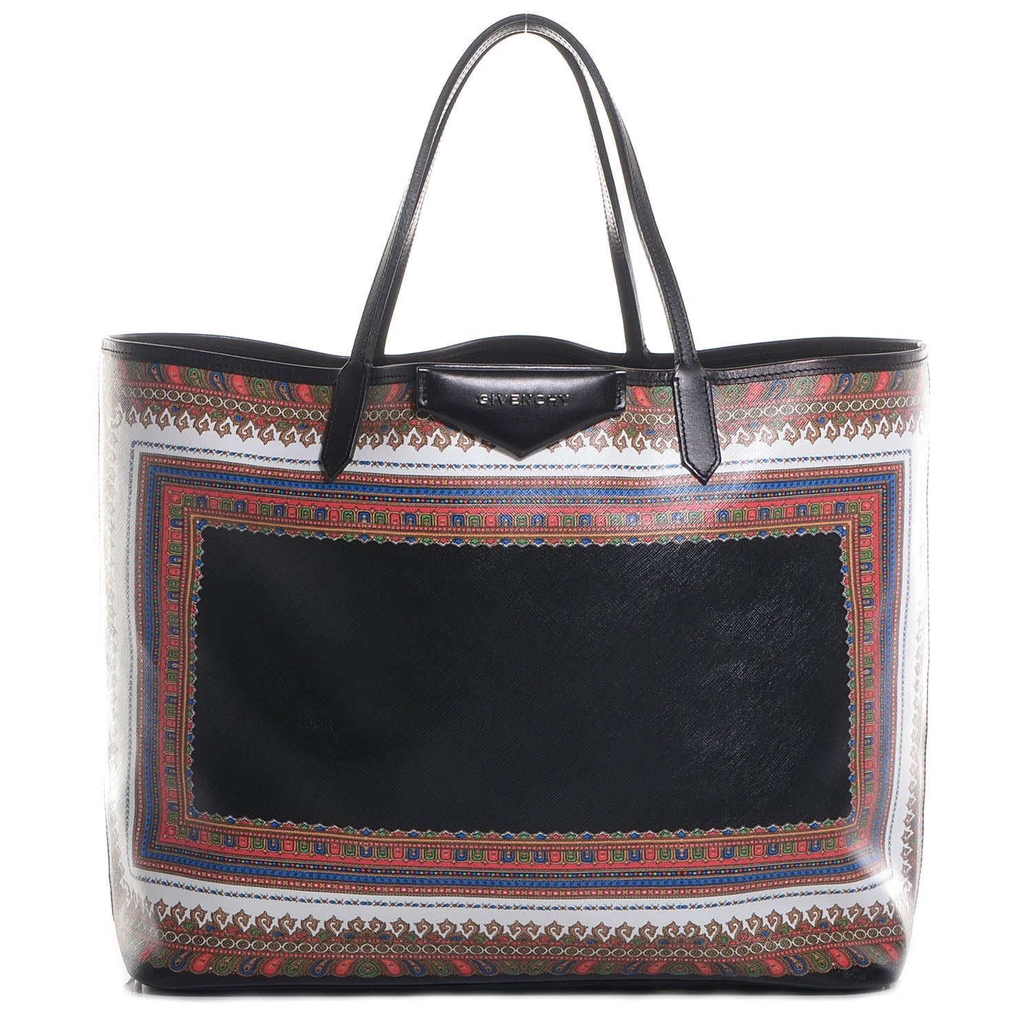 Givenchy Textured Coated Canvas Large Scarf Print Antigona Tote Black 1 of 10