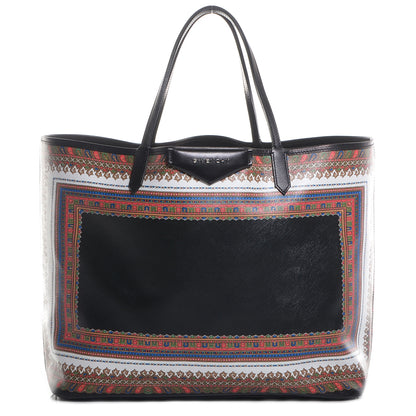 Givenchy Textured Coated Canvas Large Scarf Print Antigona Tote Black 1 of 10