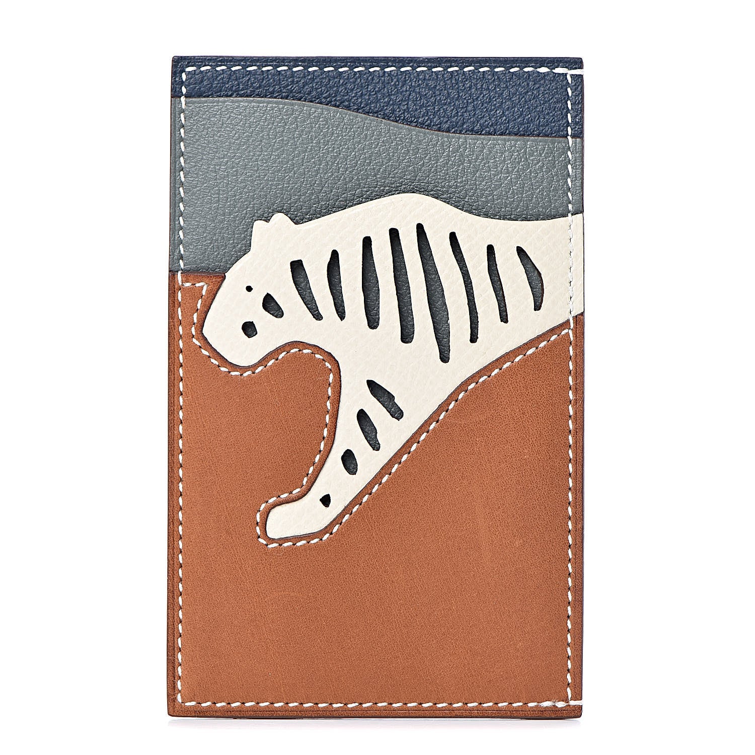 Hermes Epsom Barenia Evercolor Rooroo 3CC Card Holder Fauve Craie Amande Bleu De Malte 1 of 8