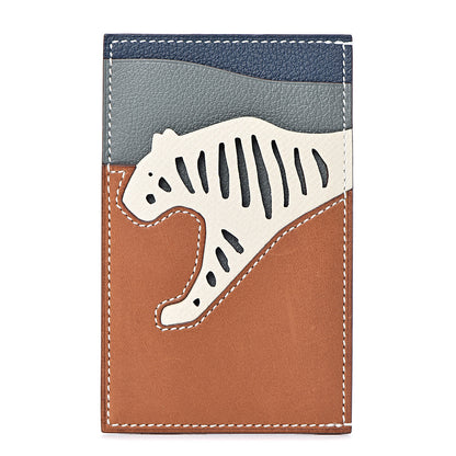 Hermes Epsom Barenia Evercolor Rooroo 3CC Card Holder Fauve Craie Amande Bleu De Malte 1 of 8