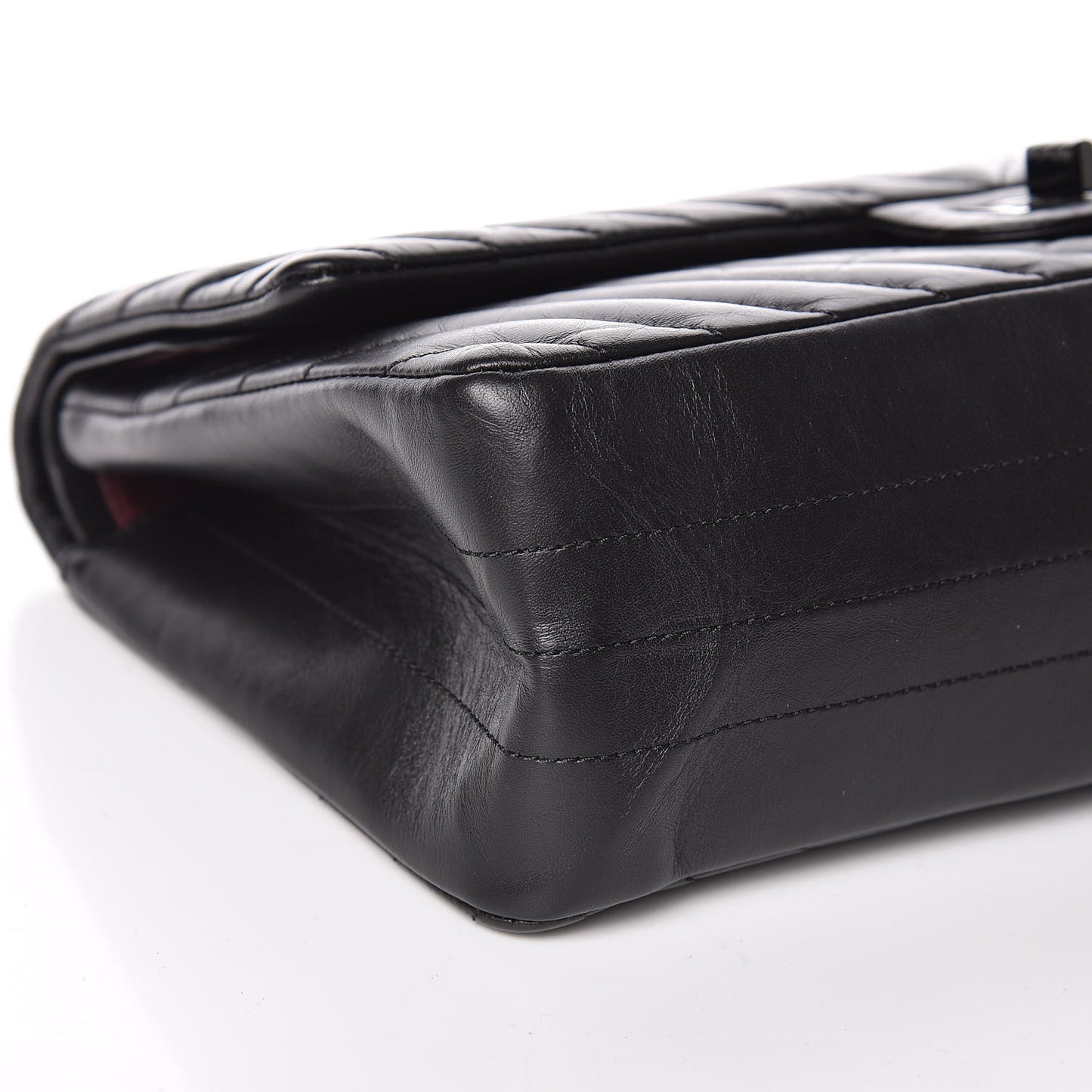 Aged Calfskin Chevron Quilted 2.55 Reissue 226 So Black
