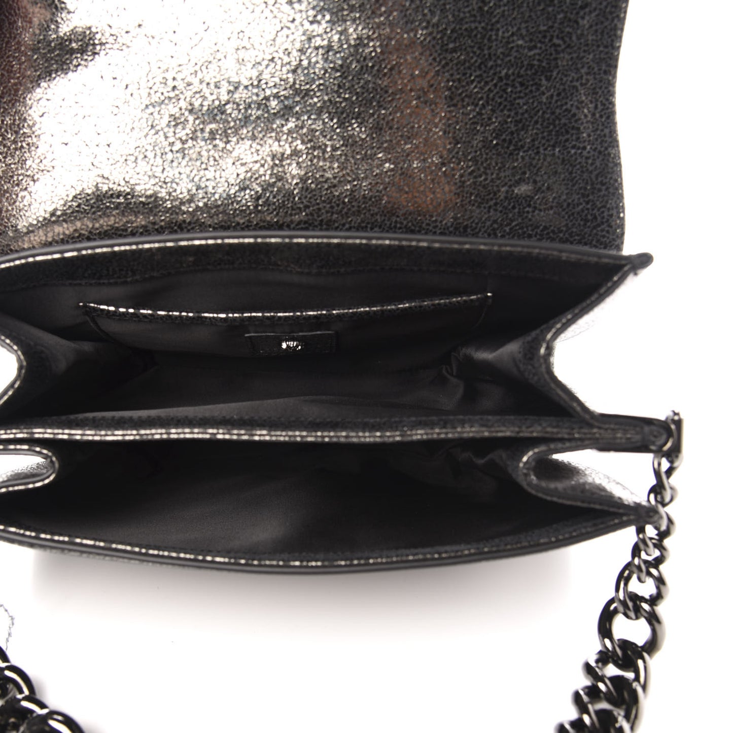 Metallic Suede Palazzo Sultan Shoulder Bag Antracite