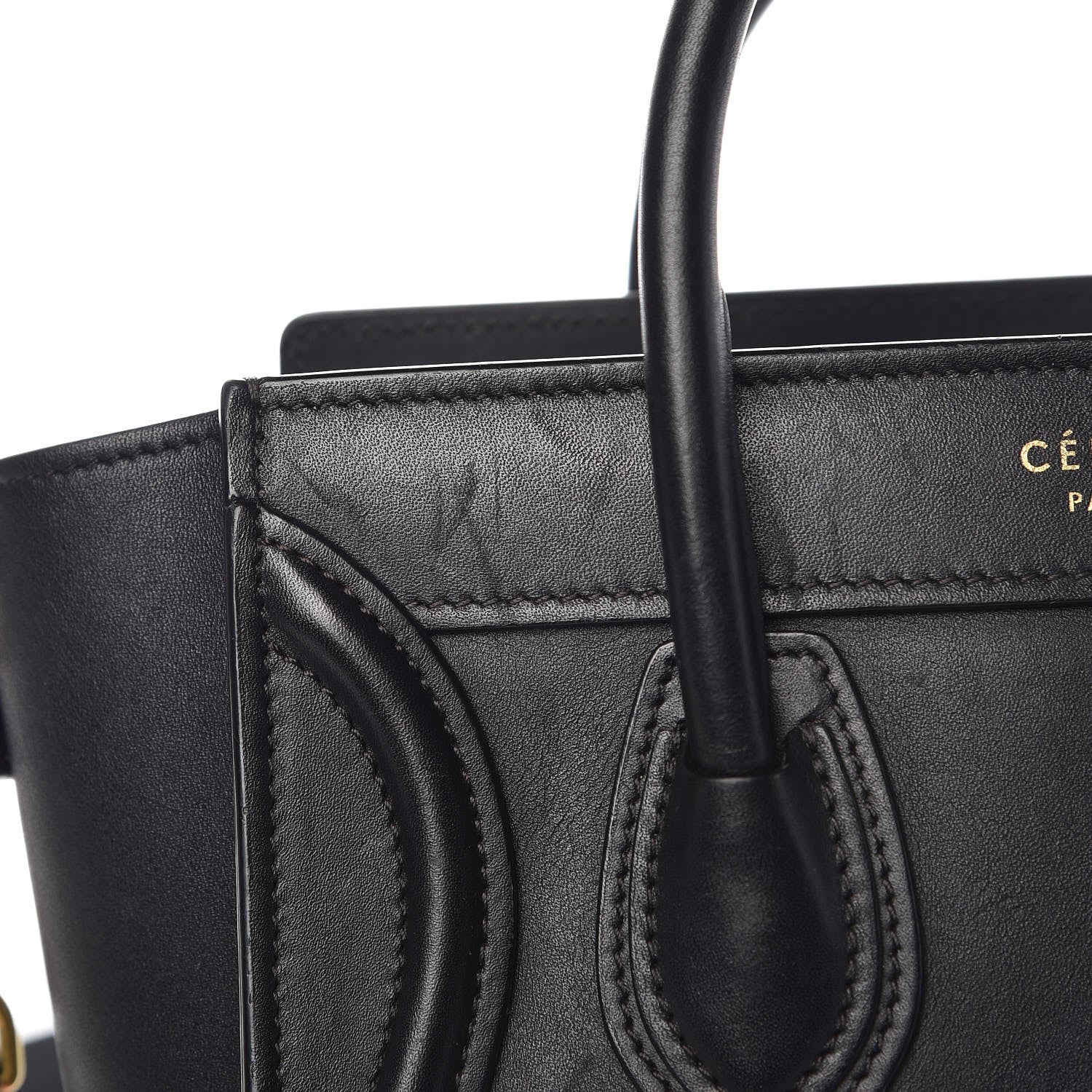 Celine Smooth Calfskin Nano Luggage Black 9 of 11