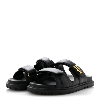 Christian Dior Lambskin Dioract 10mm Sandals 41 Black 4 of 10