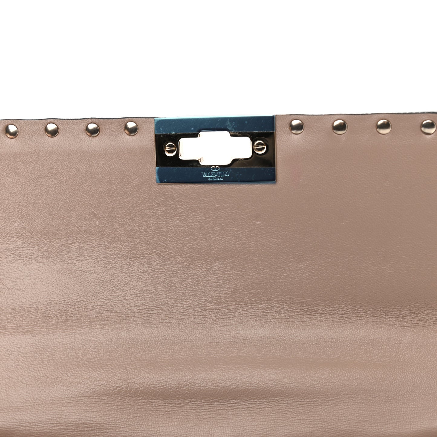 Nappa Medium Rockstud Spike Shoulder Bag Poudre
