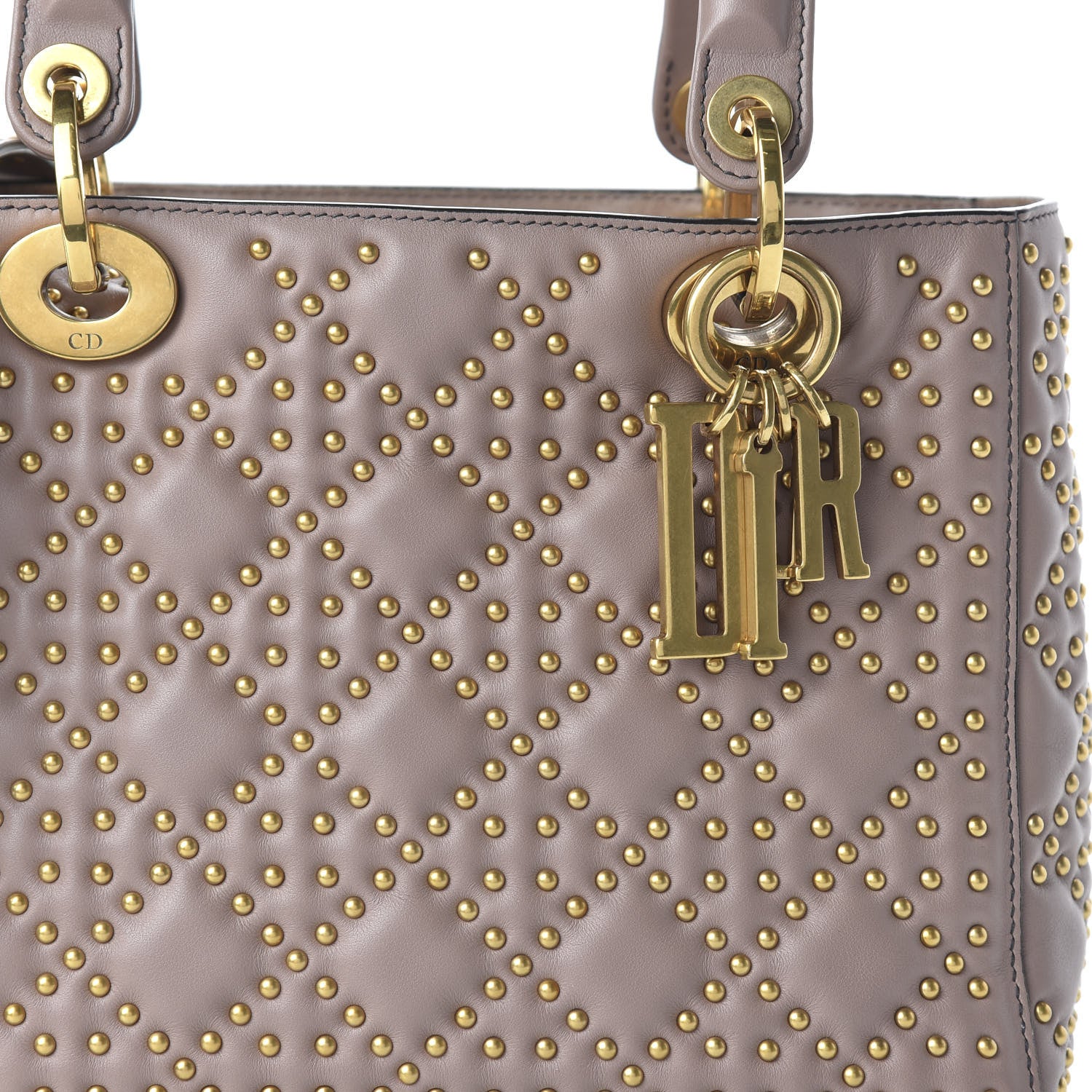 Christian Dior Calfskin Cannage Studded Medium Supple Lady Dior Nude 9 of 10