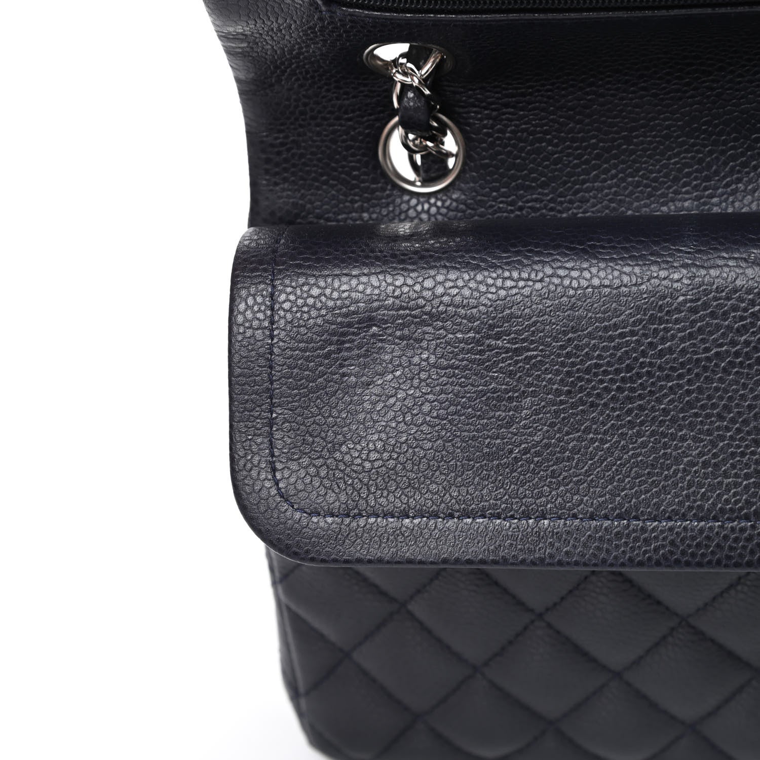 Chanel Lambskin Quilted Medium Double Flap Navy 12 of 17