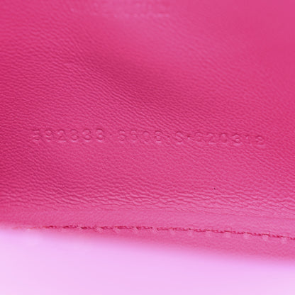 Balenciaga Shiny Calfskin Crocodile Embossed Hourglass Top Handle Bag XS Neon Pink 10 of 12