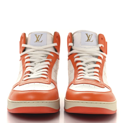 Louis Vuitton Calfskin Monogram Rivoli High Top Sneakers 10 Orange 2 of 9