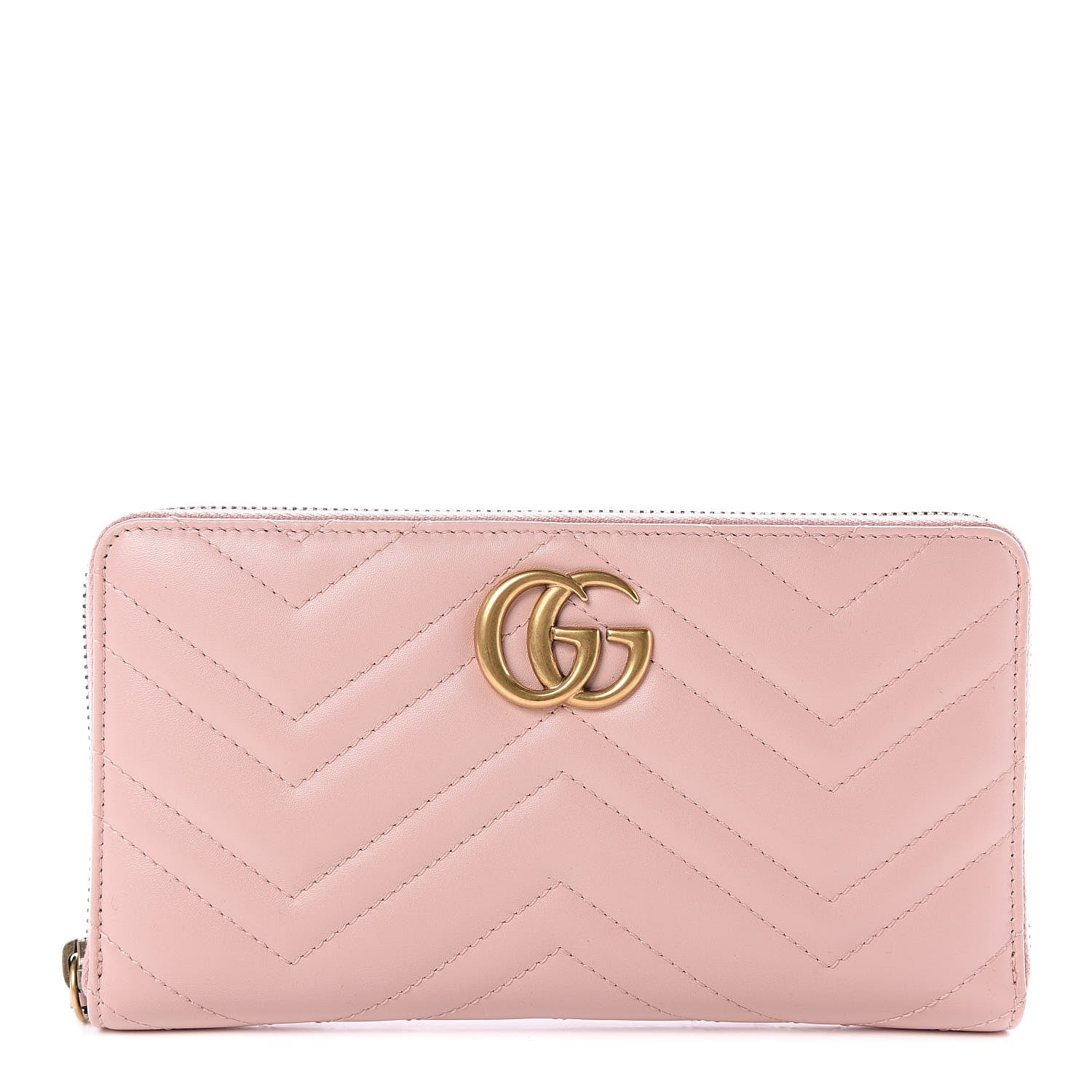Gucci Calfskin Matelasse GG Marmont Zip Around Organizer Wallet Perfect Pink 1 of 7