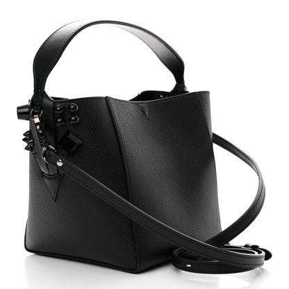 Christian Louboutin Calfskin Empire Spike Studded Mini Cabachic Bucket Bag Black 3 of 13