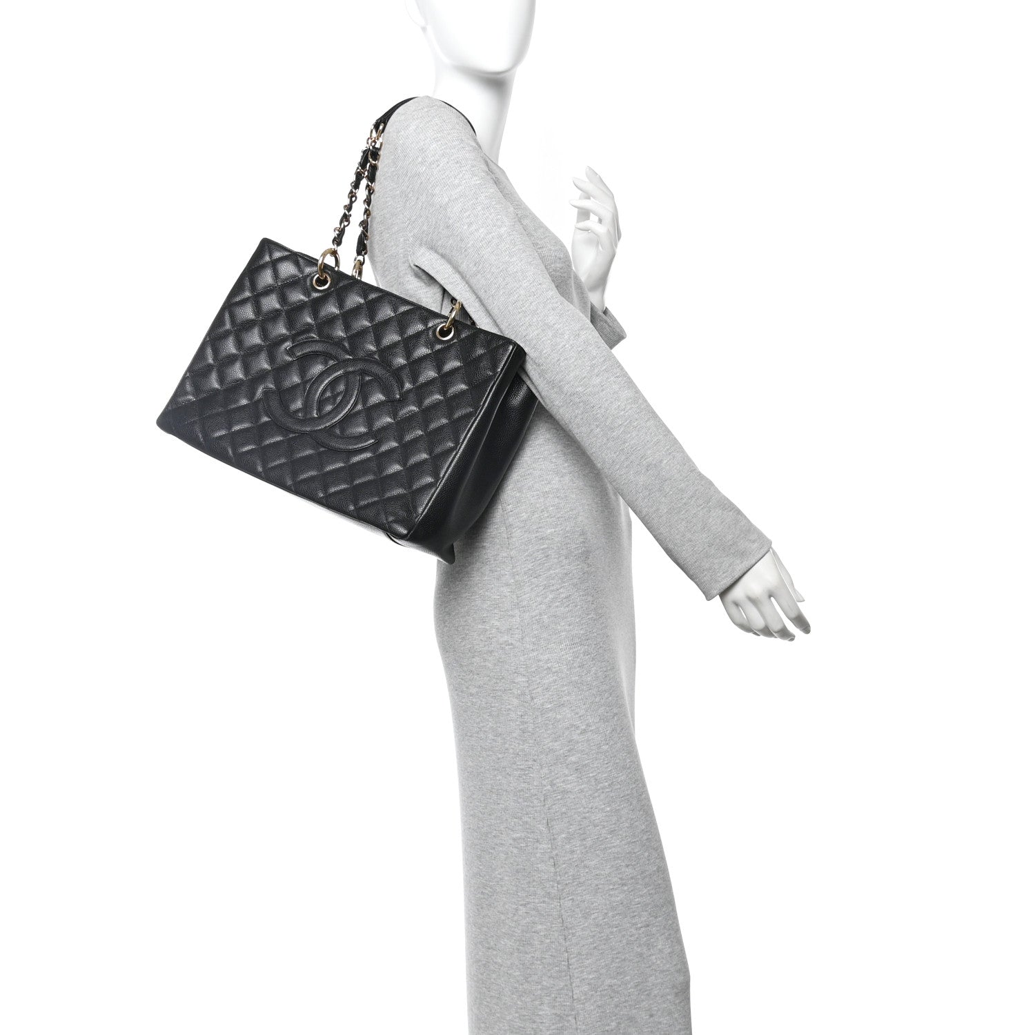 Chanel Caviar Quilted Grand Shopping Tote GST Black 2 of 14