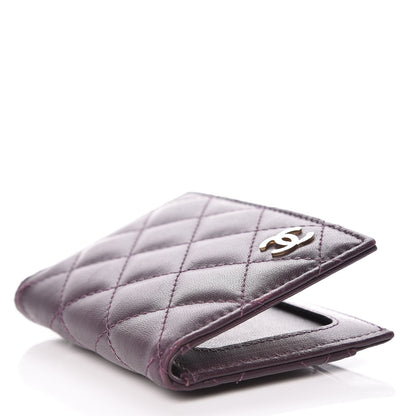 Chanel Lambskin Quilted Card Holder Wallet Purple 4 of 9