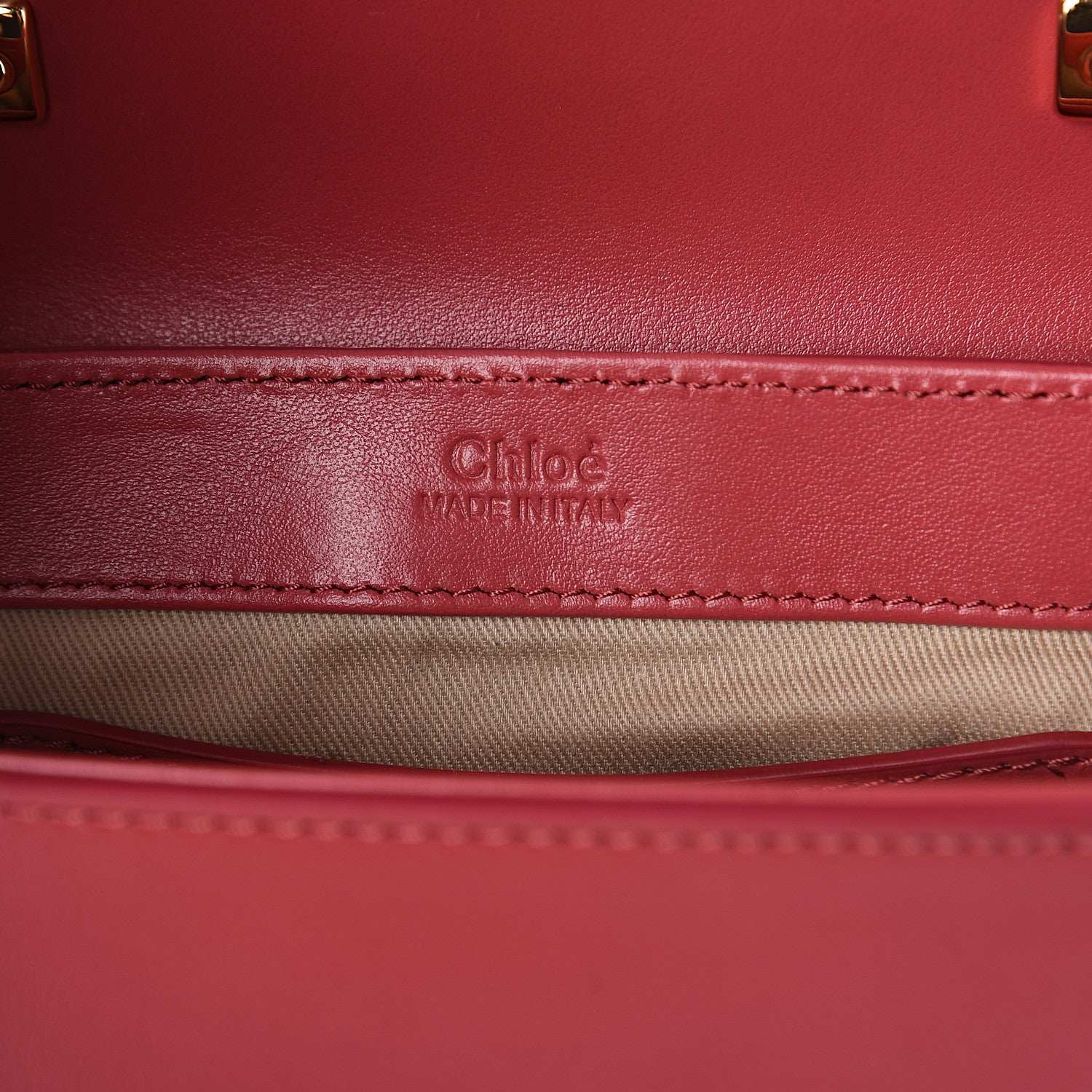 Chloe Shiny Calfskin Suede Mini C Double Carry Scarlet Pink 5 of 7
