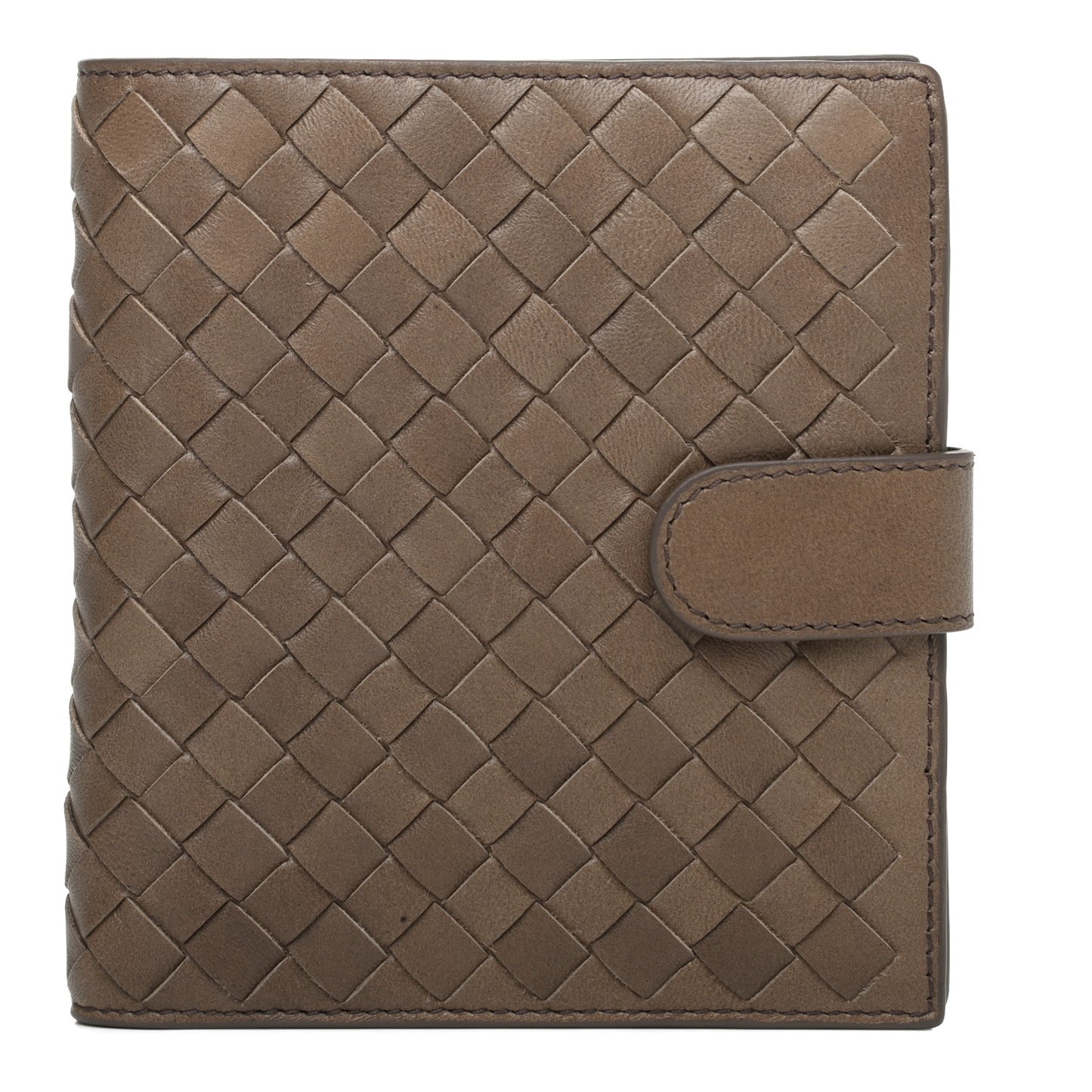 Nappa Intrecciato French Compact Wallet Ash