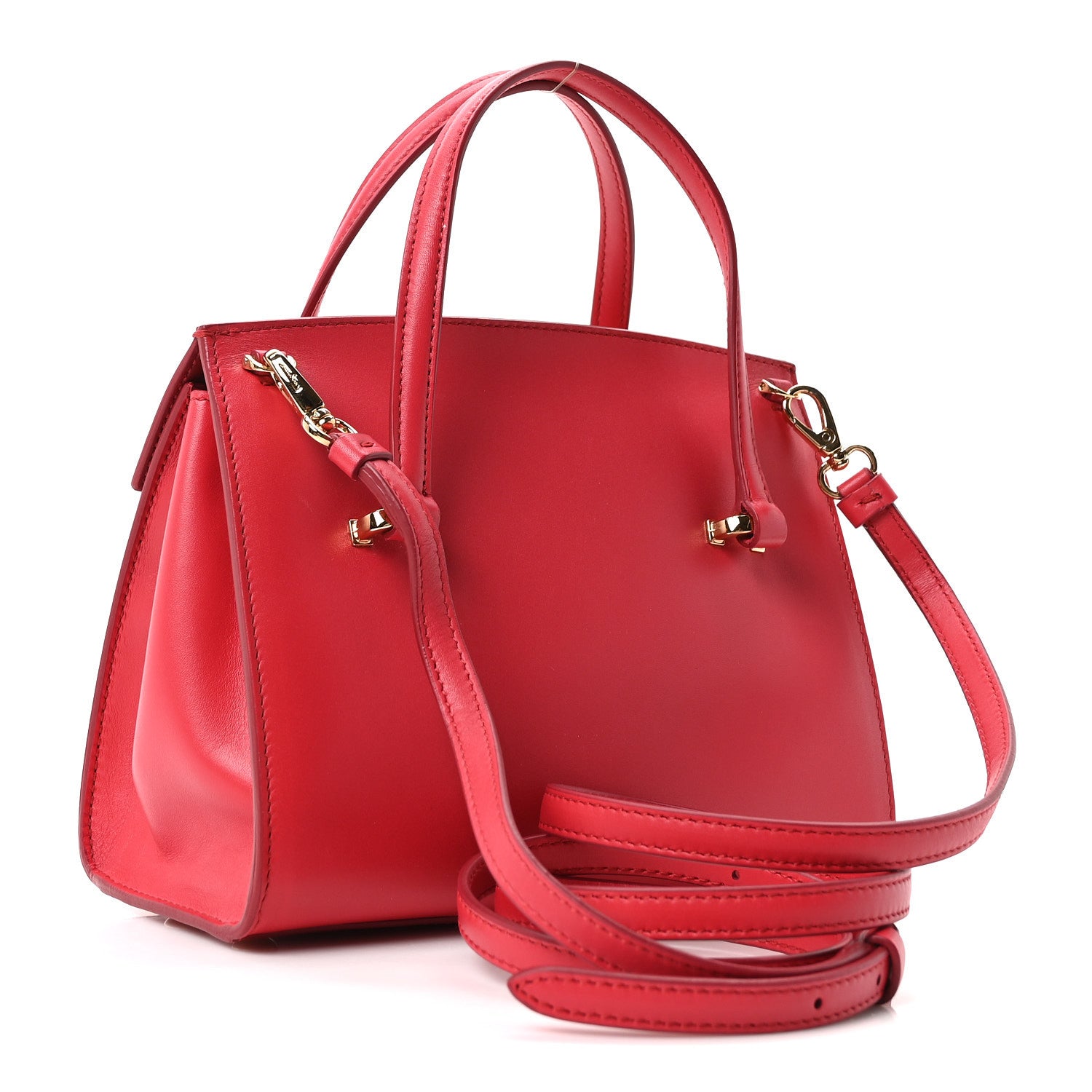 Salvatore Ferragamo Calfskin Mini Mara Bag Pamplona Rosso 3 of 9