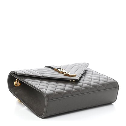 Saint Laurent Grain De Poudre Textured Mixed Matelasse Medium Triquilt Monogram Satchel Earth 4 of 8