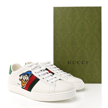 Gucci X DISNEY Calfskin Miro Soft Web Donald Duck Womens Ace Sneakers 36 White New Shamarock 17 of 17
