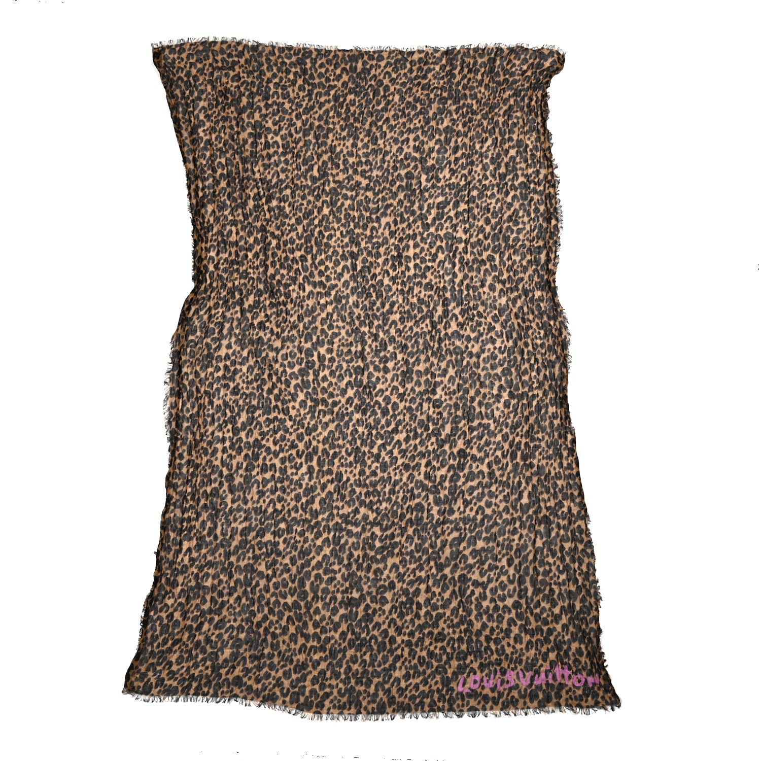 Louis Vuitton Cashmere Silk Leopard Etole Stole Marron 1 of 4