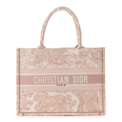 Christian Dior Canvas Toile De Jouy Embroidered Medium Book Tote Pink 1 of 9