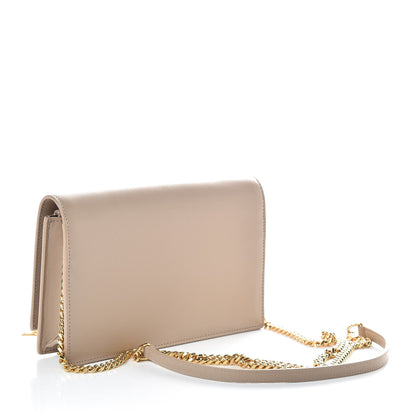 Saint Laurent Smooth Calfskin Classic Monogram Kate Tassel Chain Wallet Dark Beige 3 of 9