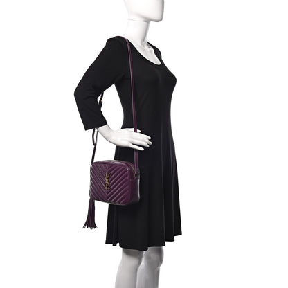 Saint Laurent Calfskin Matelasse Monogram Lou Camera Bag Purple 2 of 10