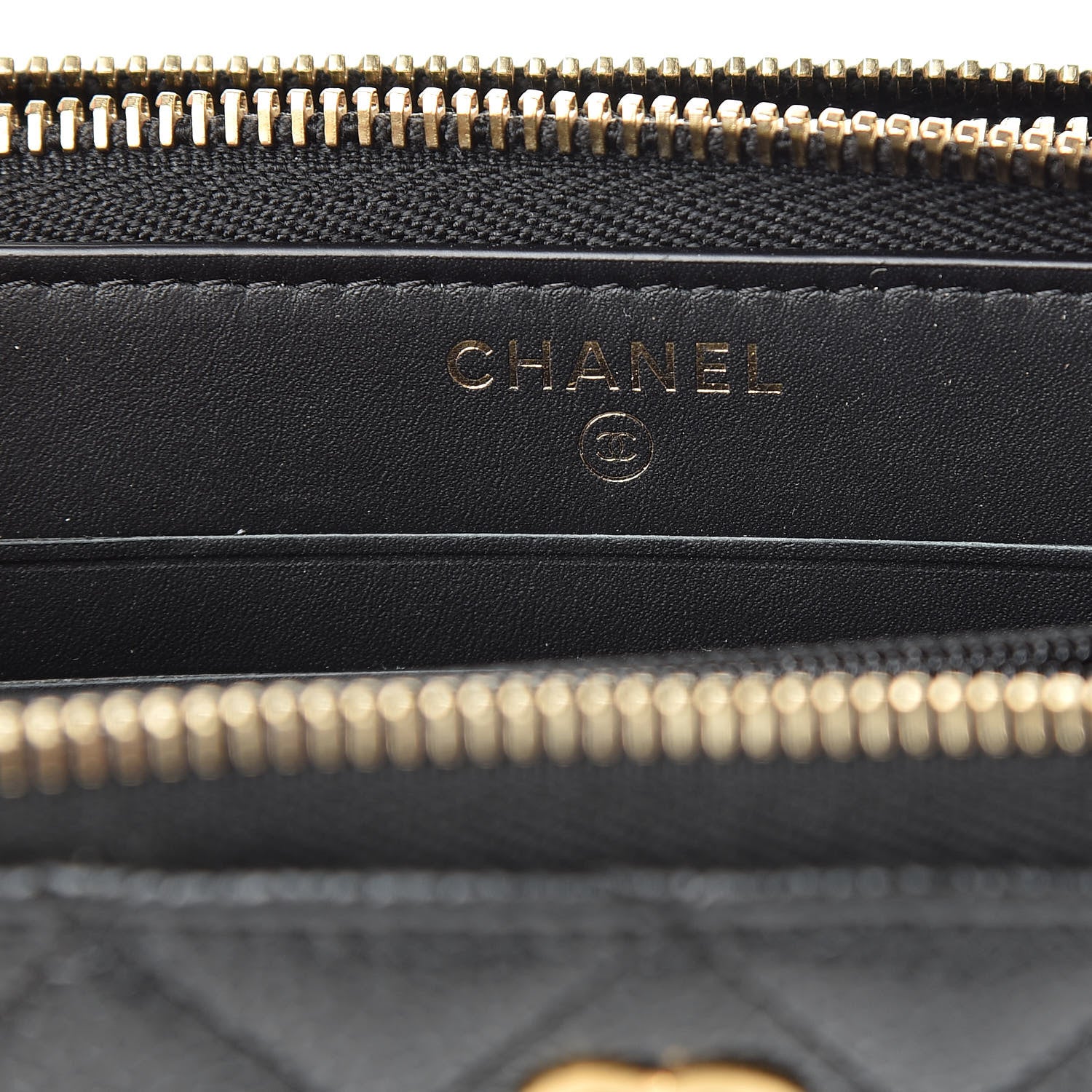 Chanel Caviar Quilted Large Gusset Double Zip Around Wallet Black 7 of 9
