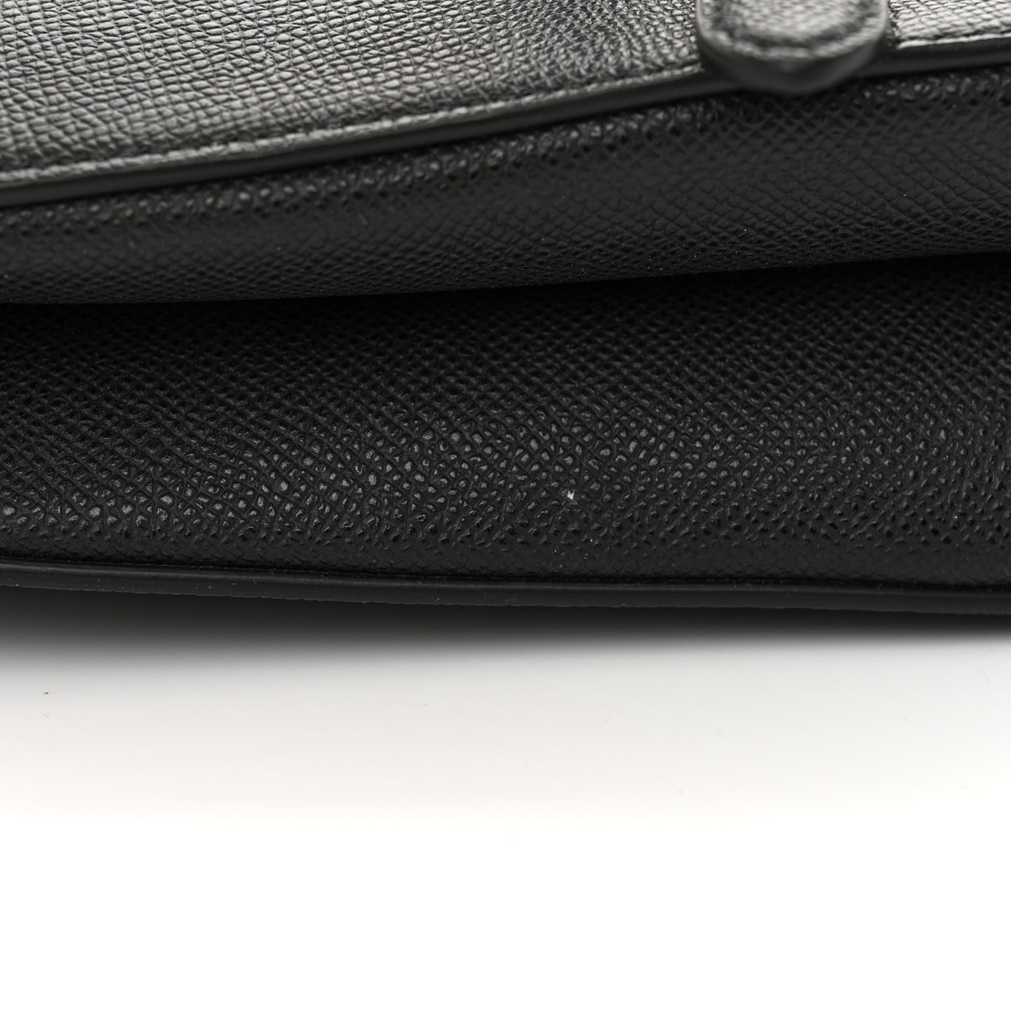Grained Calfskin Saddle Bag With Strap Black