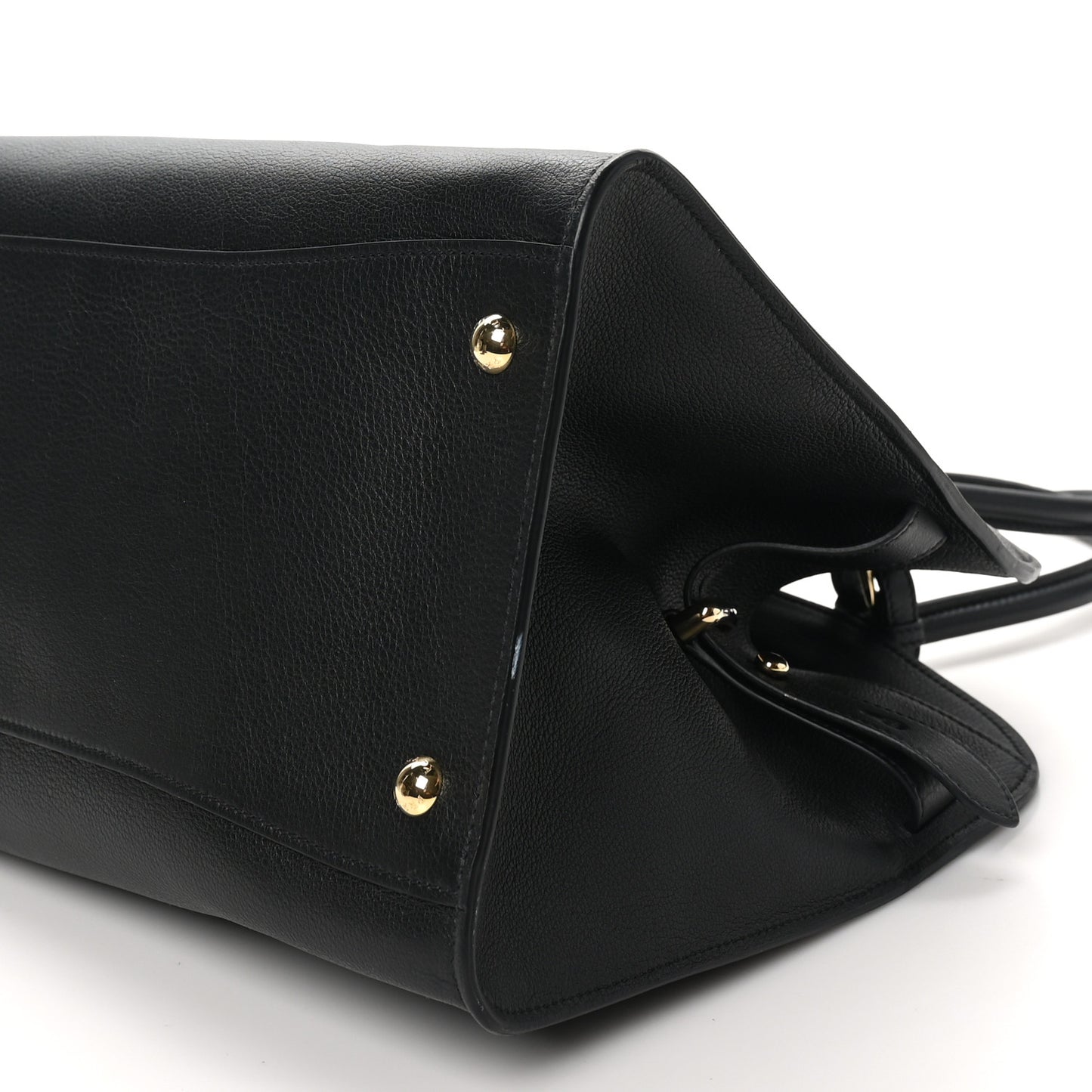 Soft Grain Calfskin Large Tote Bag Black