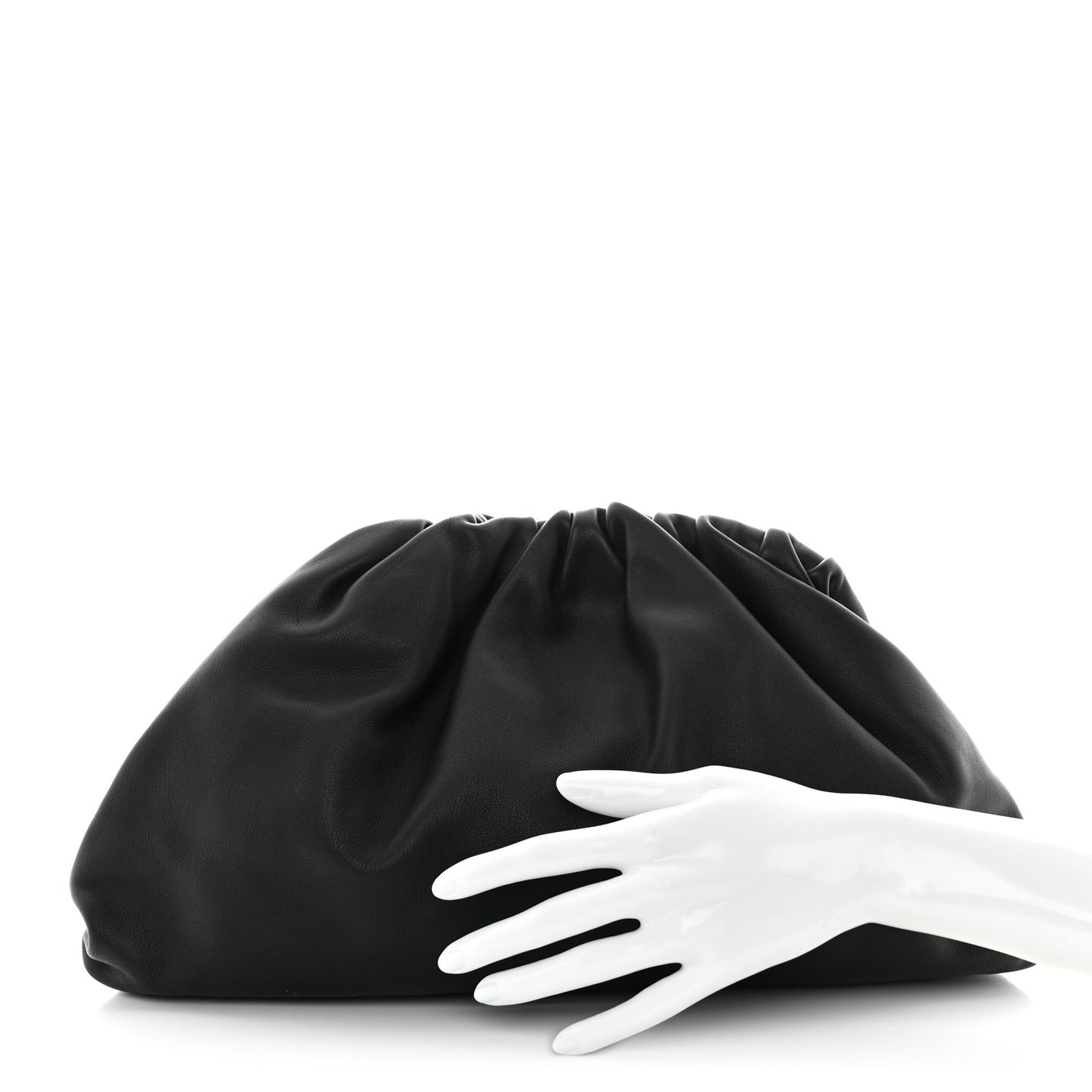 Smooth Butter Calf The Pouch Oversized Clutch Black