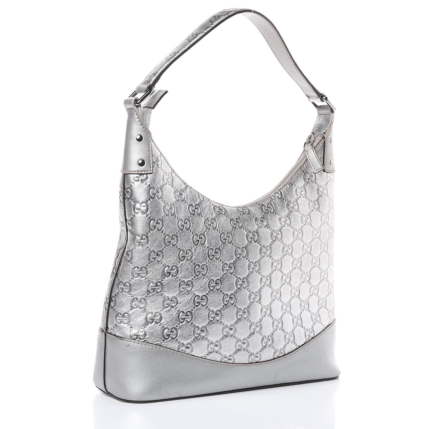 Gucci Guccissima Small Shoulder Bag Silver 3 of 14