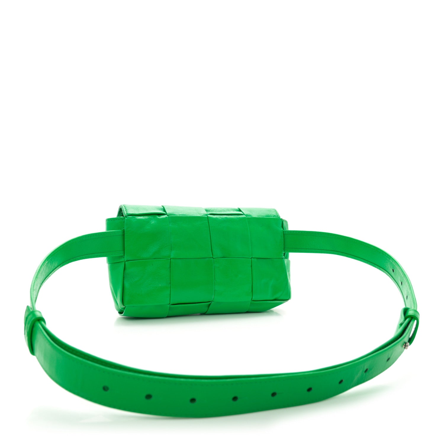 Bottega Veneta Paper Calfskin Intreccio Cassette Belt Bag Parakeet 3 of 18