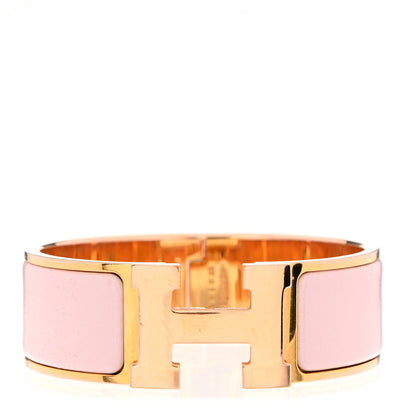 Hermes Enamel Wide Clic Clac H PM Bracelet Rose Candeur 1 of 6