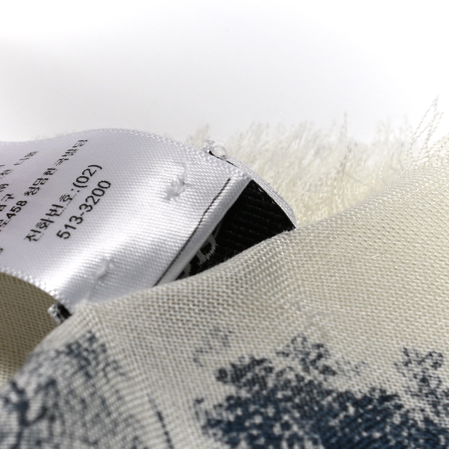 Christian Dior Wool Cashmere Silk Toile De Jouy Stole Blue 4 of 4