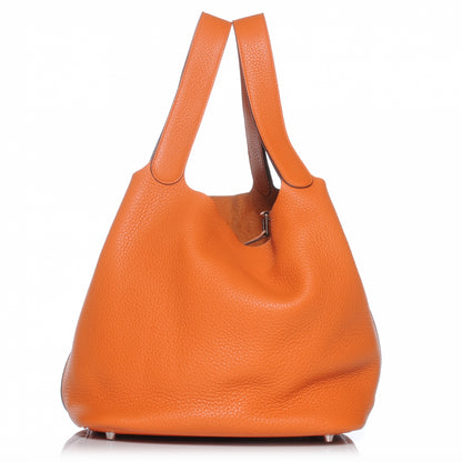 Hermes Taurillon Clemence Picotin Lock GM Orange 1 of 7