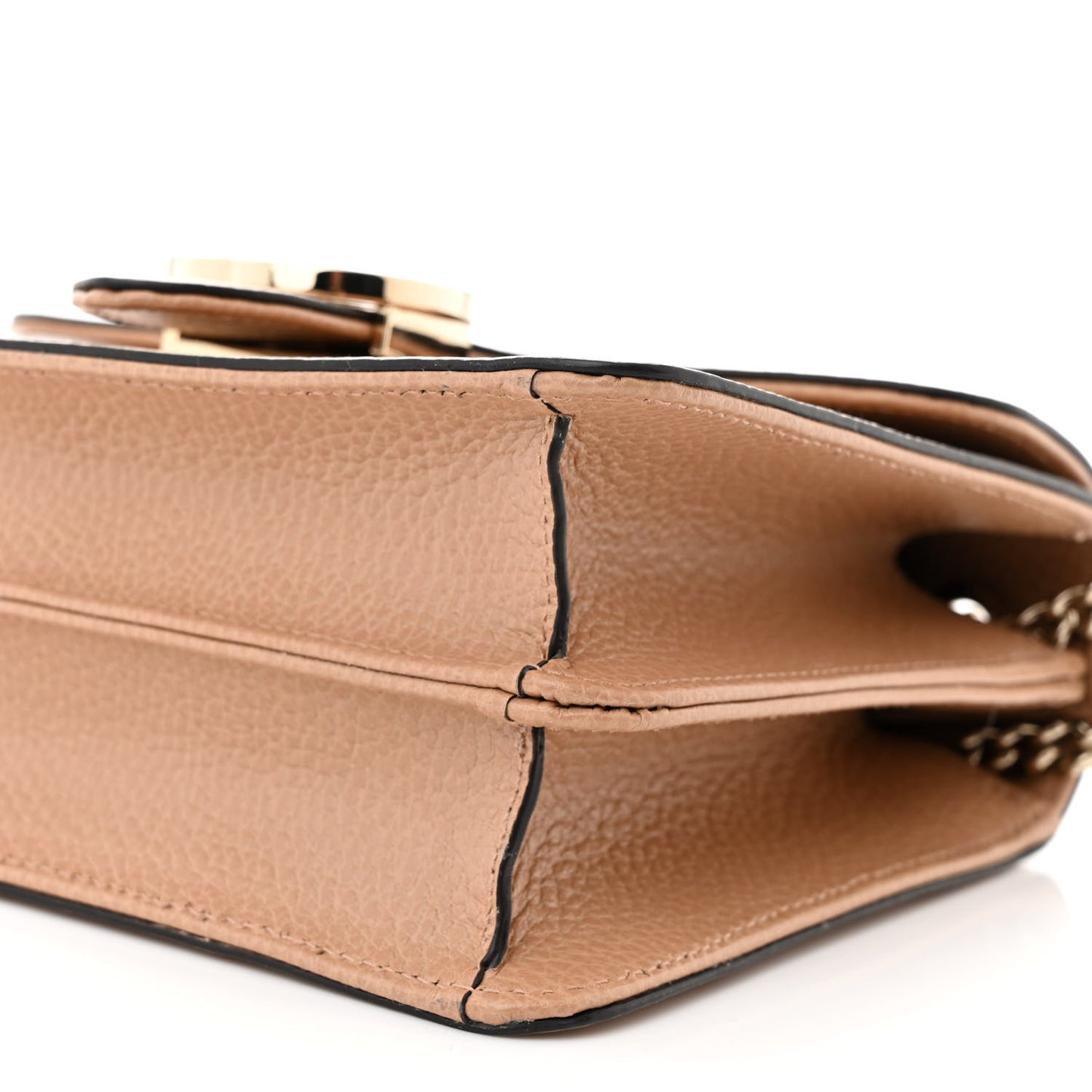 Dollar Calfskin Small Interlocking G Shoulder Bag Camelia