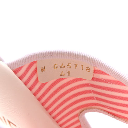Chanel Printed Cotton Velcro Dad Flat Mules 41 White Pink 9 of 10