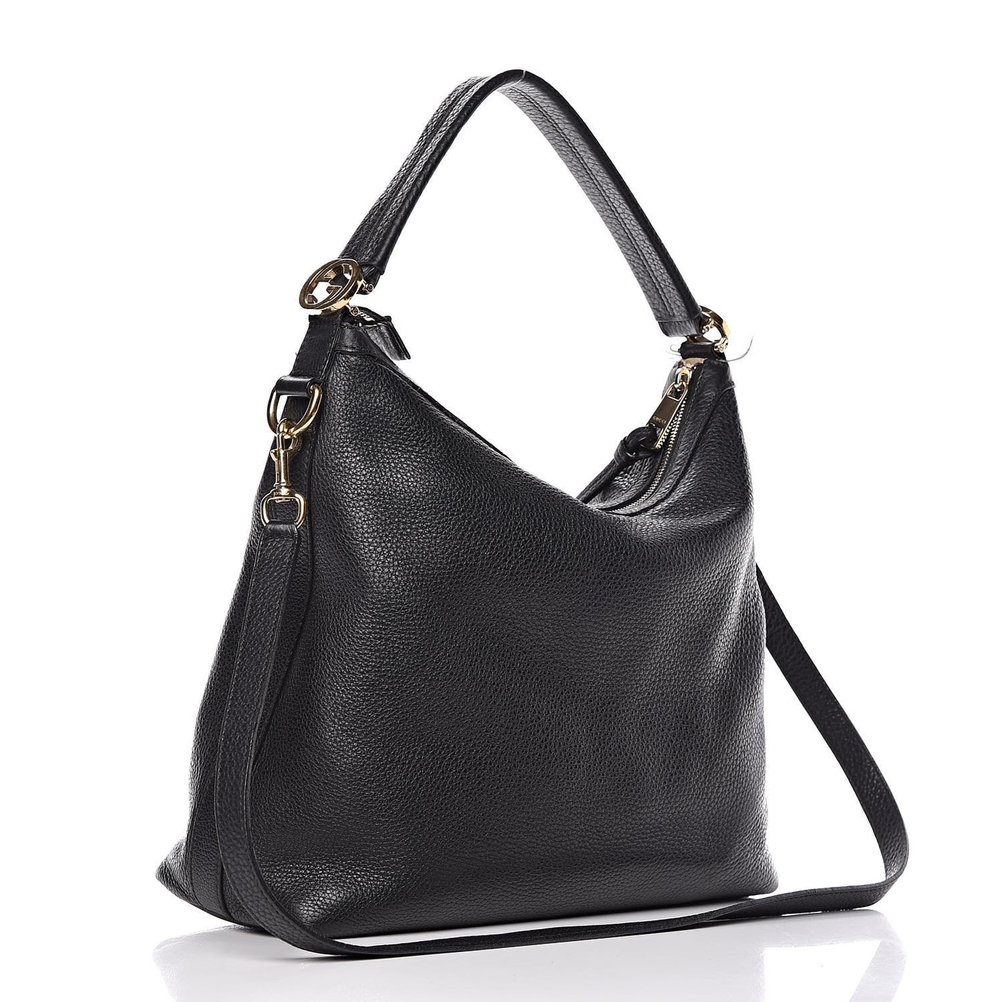 Pebbled Calfskin Small Miss GG Hobo Black