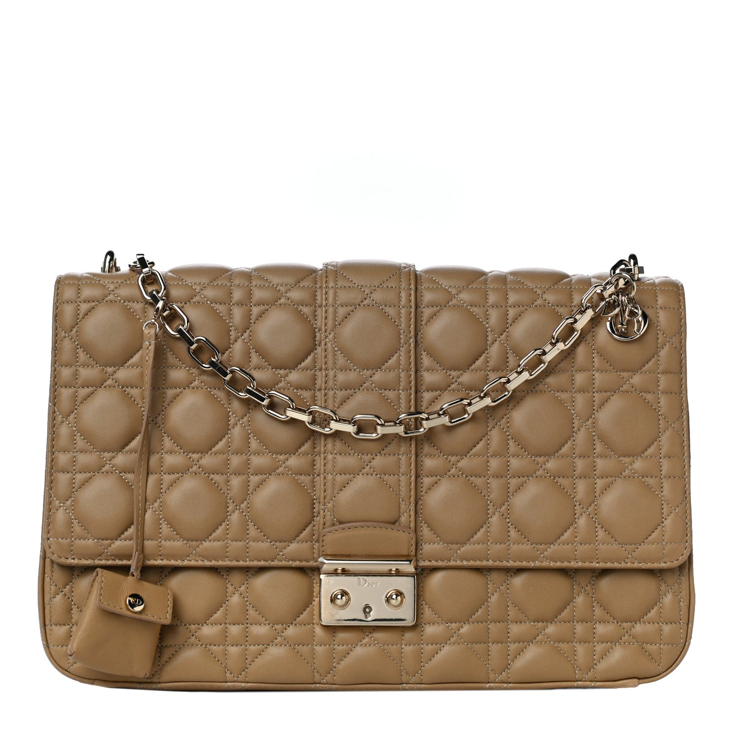 Lambskin Cannage Large Miss Dior Flap Beige