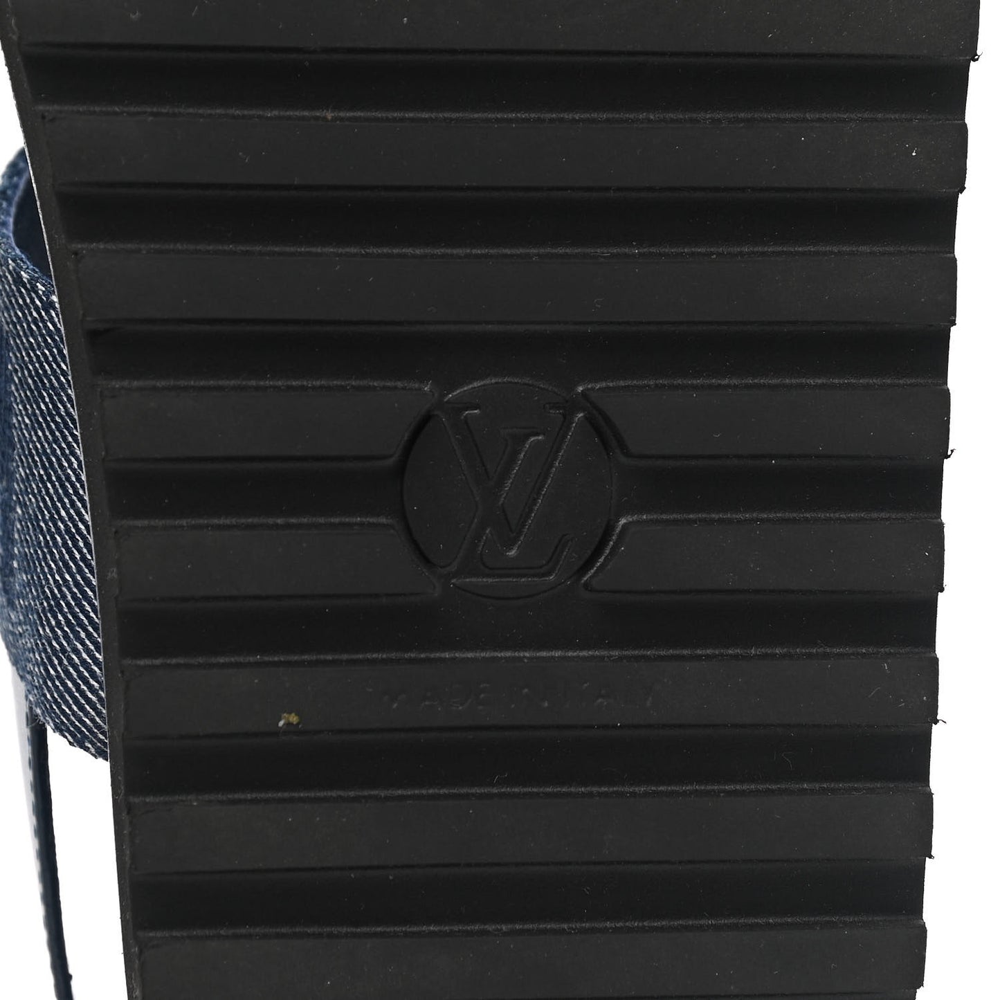Monogram Denim Paseo Flat Comfort Sandals 41 Navy Blue