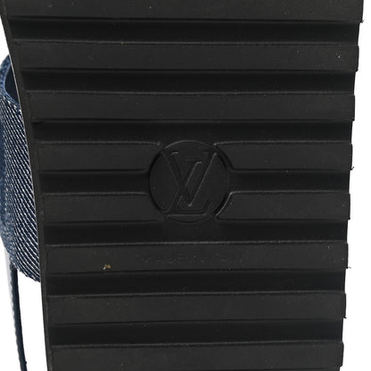 Louis Vuitton Monogram Denim Paseo Flat Comfort Sandals 41 Navy Blue 6 of 8