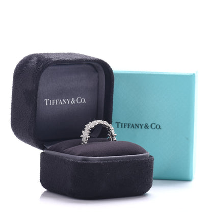 Tiffany 18K White Gold Diamond Daisy Metro Band Ring 49 4.75 6 of 6