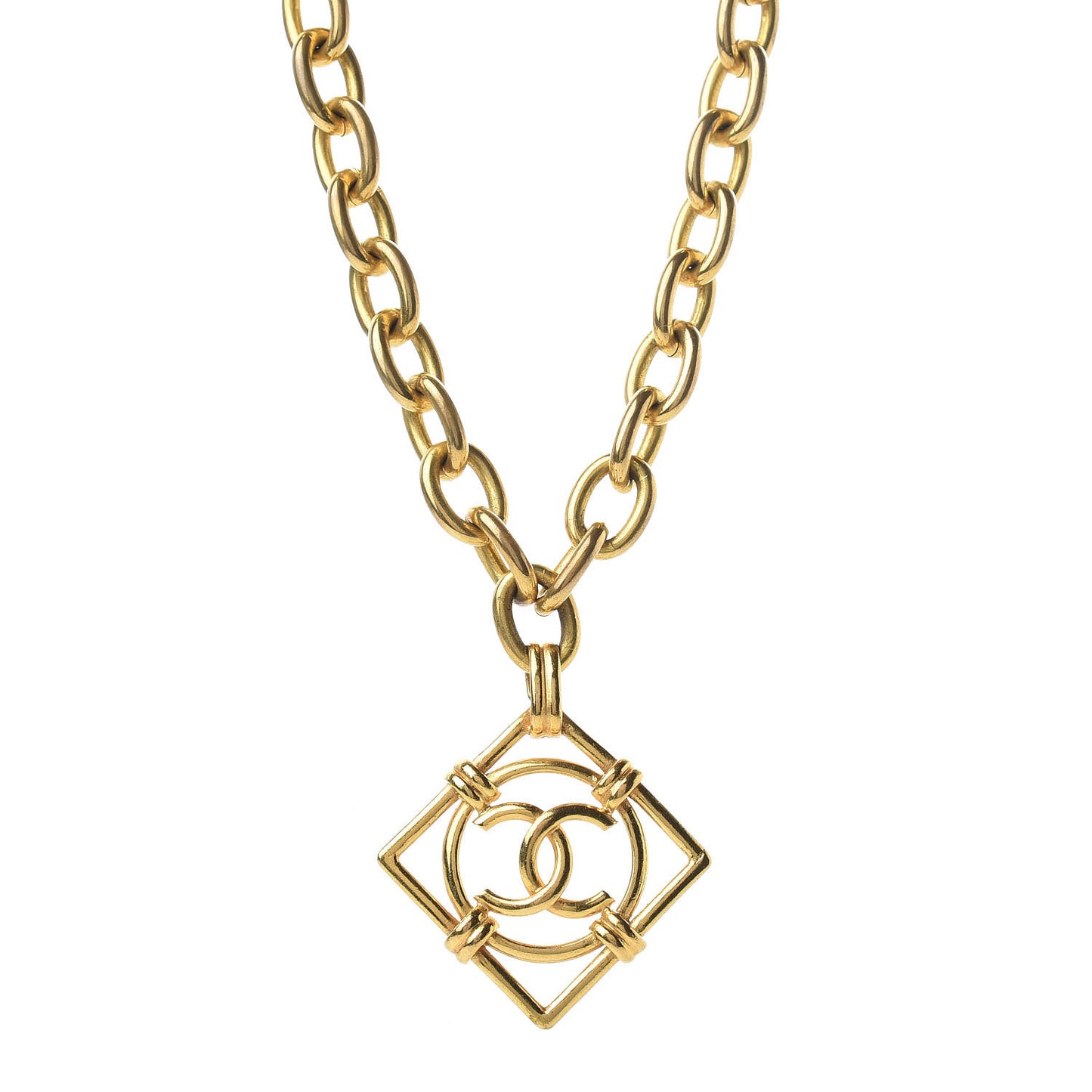 CC Chain Pendant Necklace Gold