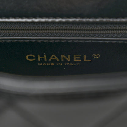 Chanel Shiny Lambskin Quilted Coco Trip Flap Bag Black 6 of 11