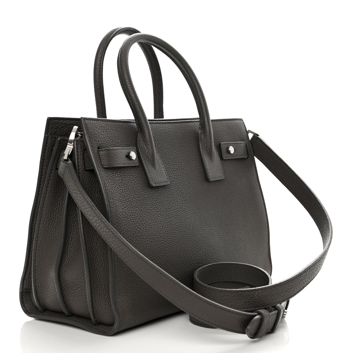 Saint Laurent Grained Calfskin Baby Sac De Jour Souple Fog 3 of 15