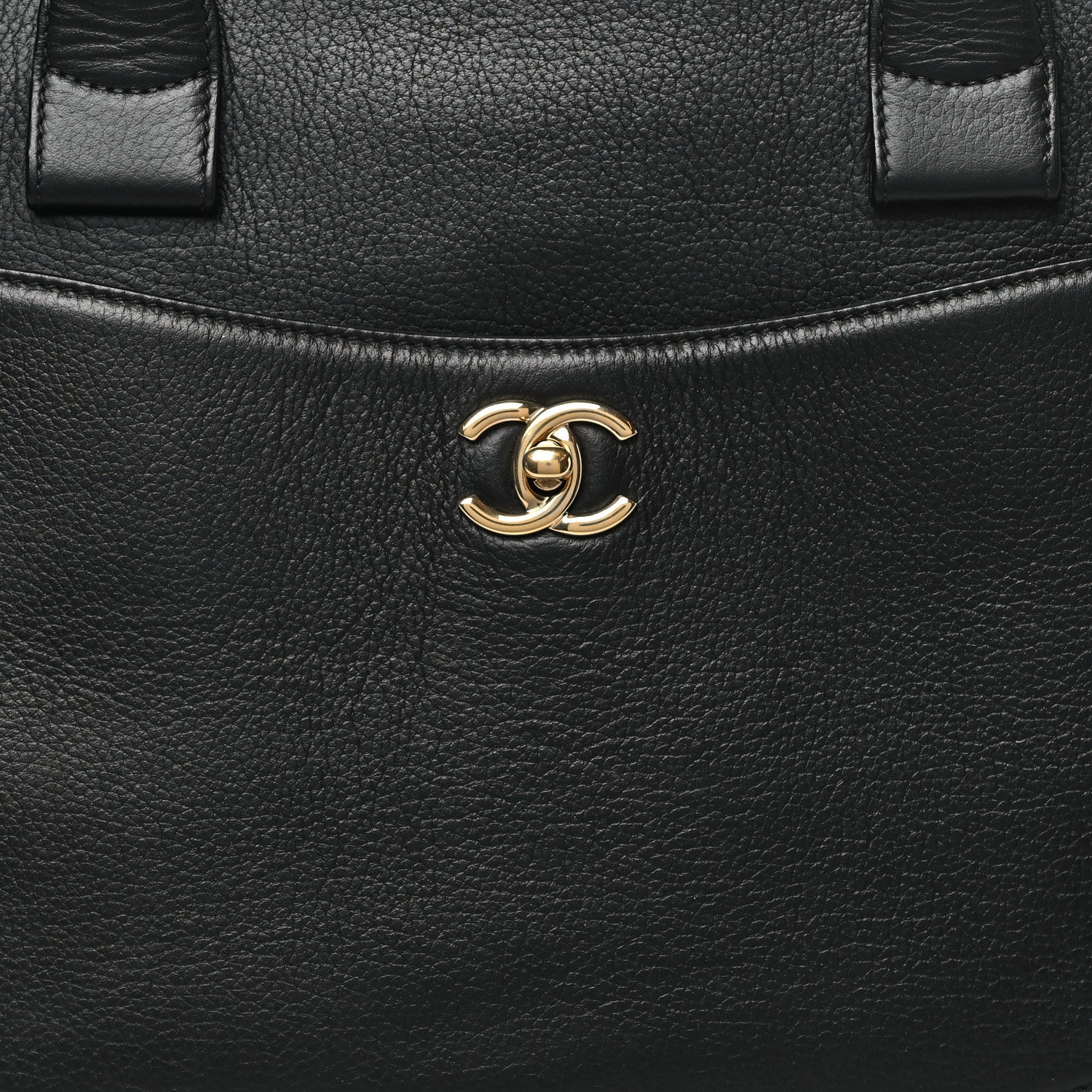 Chanel Grained Calfskin Medium Bi-Color Neo Executive Shopper Tote Black Beige 9 of 11