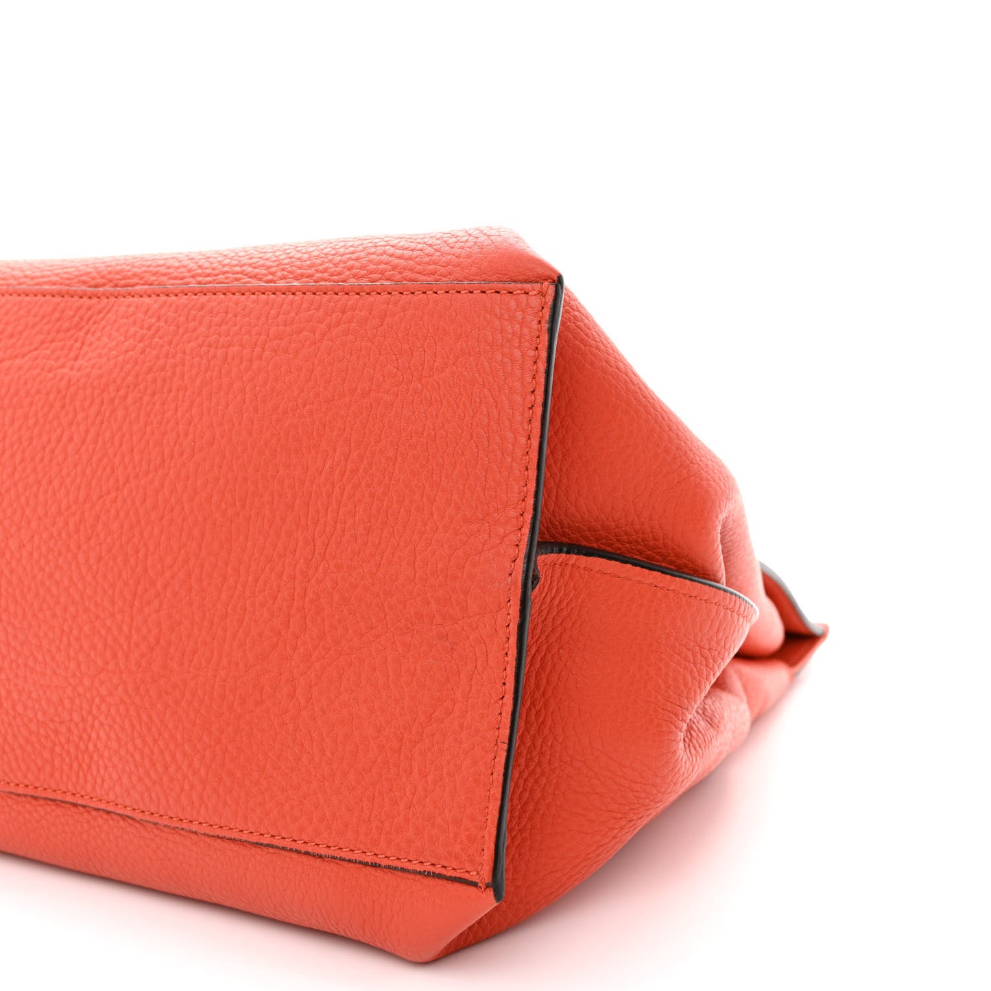 Cellarius Calfskin Large Bamboo Daily Top Handle Bag New Dark Orange