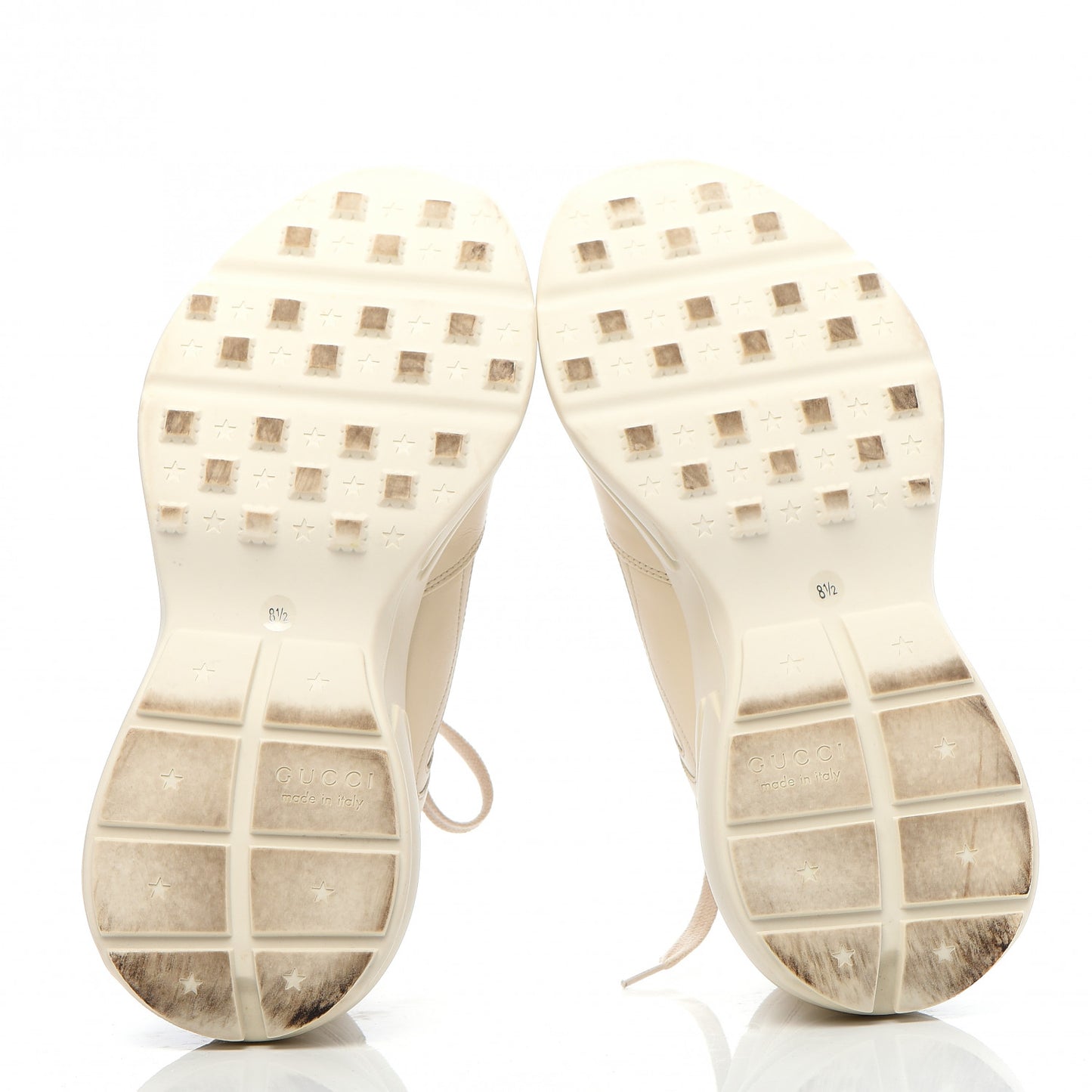 Calfskin Logo Mens Rhyton Sneakers 8.5 Ivory