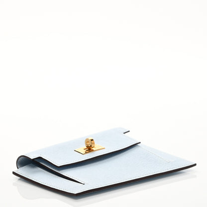 Hermes Chevre Mysore Kelly Pocket Compact Wallet Bleu Brume 4 of 8