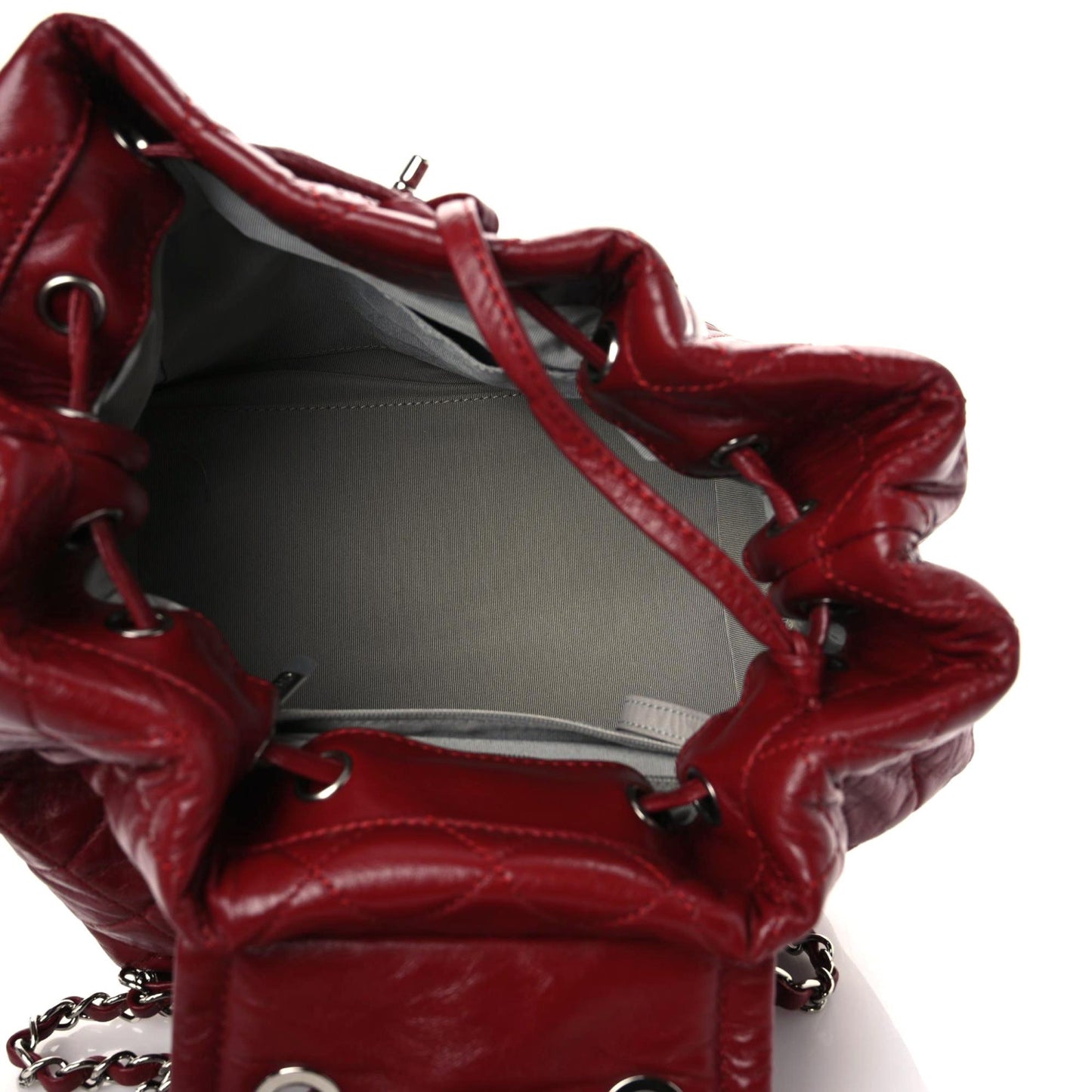 Lambskin Quilted Beijing Backpack Red
